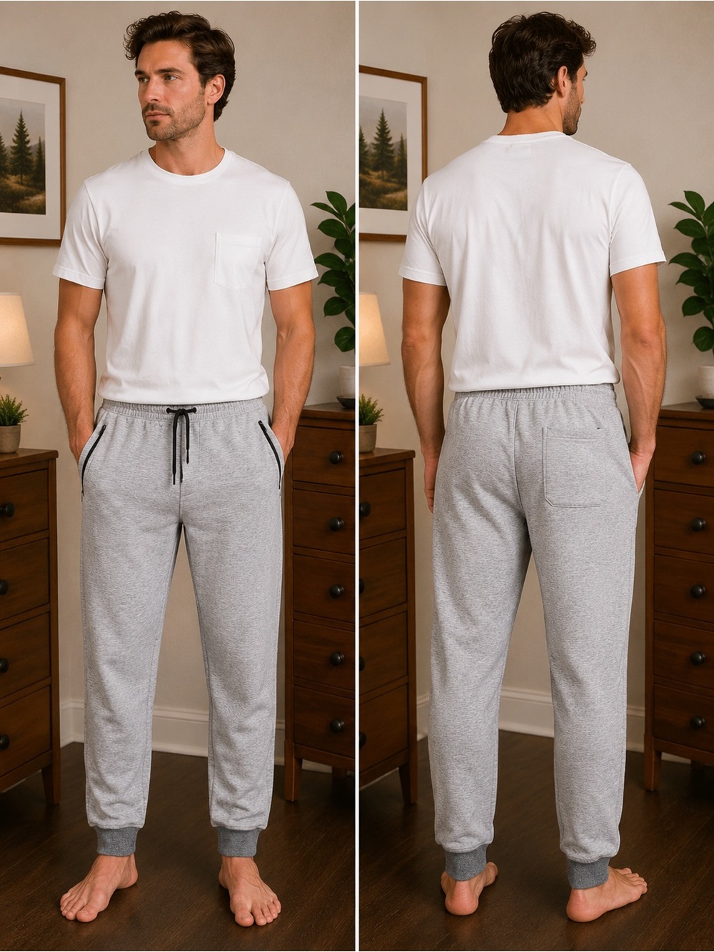 Brooklyn Cloth Men's Light Gray Jogger Sweatpants
